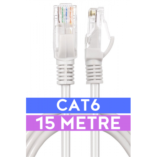 Cat6 15mt Lan Ethernet Kablosu Fabrikasyon Internet Kablo