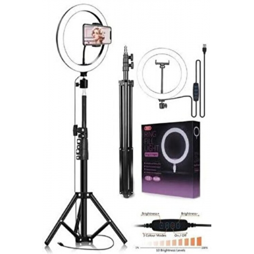 Youtuber Led 10 Inç Ring Light 5500k Youtuber Led Işıklı 2.1 Metre Tripod Selfie Makyaj Işığı