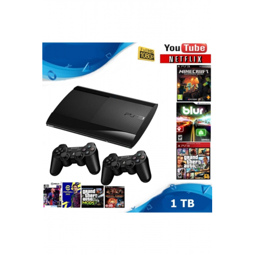 Ps3 Playstation 3 1tb Slim Konsol+ 250 Oyun+2kol