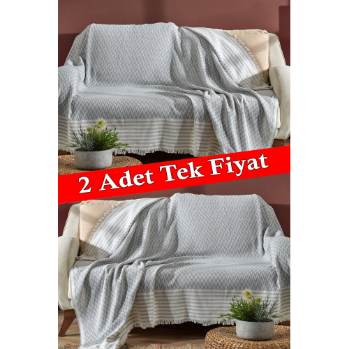 Trio Ikili Set Kızılcabölük Dokuma Koltuk Örtüsü Seti 170x210cm