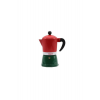 Taşev T1197 Adamo Moka Pot 6 Fincan Kırmızı&yeşil