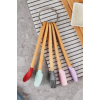 5 Parça Mini Silikon Spatula Kaşık Fırça Seti - High Quality - Bambu Saplı