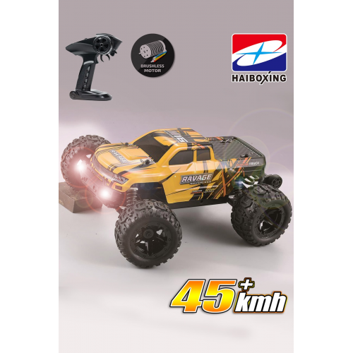 Haıboxıng Rc Uzaktan Kumandalı Model Araba 1/16 4wd Fırçasız Brushless 45 Km/h Sürat Off-road Sarı