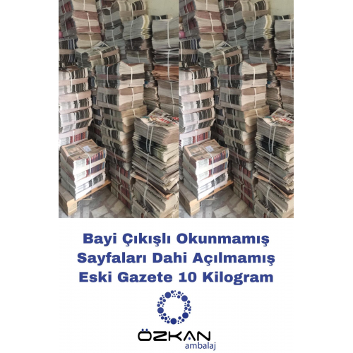 Bayi Çıkışlı Tertemiz Okunmamış Eski Gazete 10 Kg