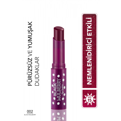 Shea Ve Kakao Yağı Içeren Renkli Dudak Nemlendiricisi (KARADUT) - Lip Balm - 002 - 8690604555376