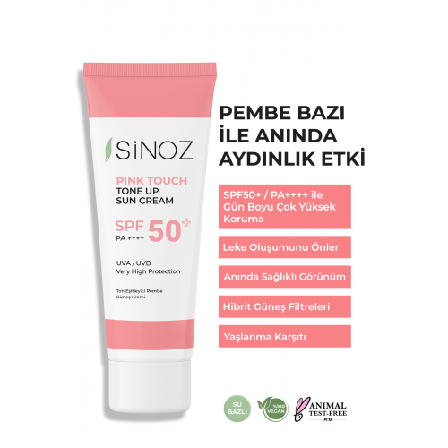 Pink Touch Spf 50 Cilt Aydınlatıcı Ton Eşitleyici Pembe Yüz Güneş Kremi 50 ml Tüm Ciltler Için