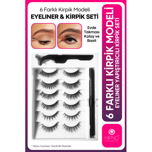 Magıc Eyelıner Gerçek Görünümlü 6farklı Model Eyeliner Yapıştırıcılı 3d Takma Kirpik Seti