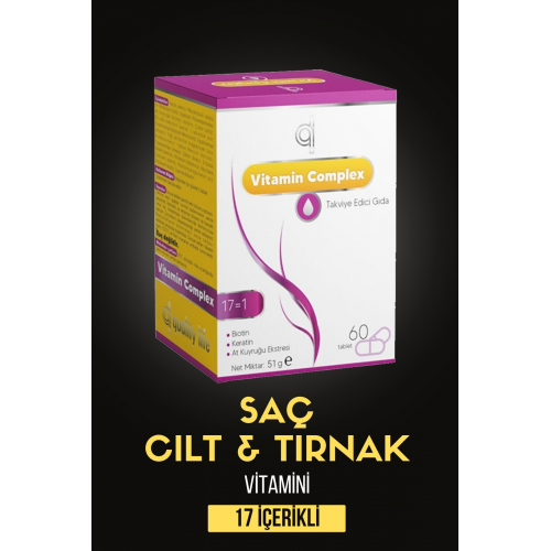 Ql Hair Vitamin Complex 60 Tablet Biotin Keratin At Kuyruğu Selenyum Çinko Folik Asit Saç Vitamini