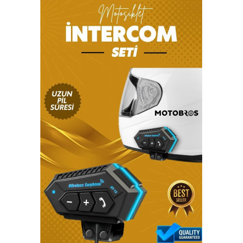 Motosiklet Bluetooth V4.2 Intercom Interkom Dinleme Ve Konuşma Özellikli Su Geçirmez