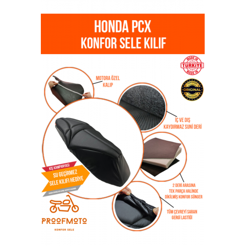 Honda Pcx Tam Kapalı Konfor Sele Kılıfı -