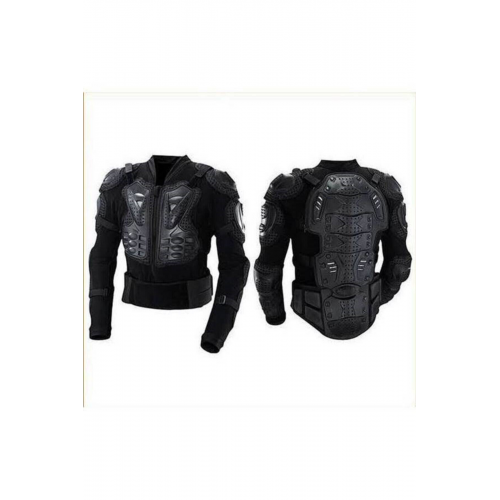 Unisex Siyah Xrider 990 Body Armor Fileli Yazlık Full Koruma Motorcu Montu