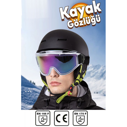 Kayak Gözlüğü Ventilli Güneş Kar Gözlük Gökkuşağı Snowboard Glasses Ekonomik Seri Gözlük