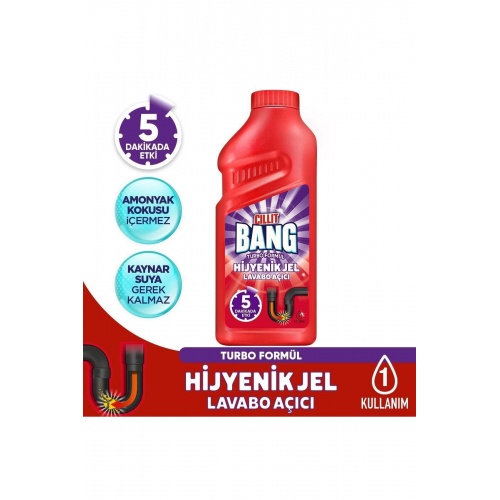 Turbo Hijyenik Gider, Lavabo Açıcı Jel 500 ml