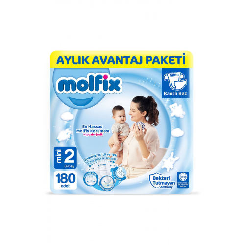 Molfix Bebek Bezi 2 Beden Mini Aylık Avantaj Paketi 180 Adet