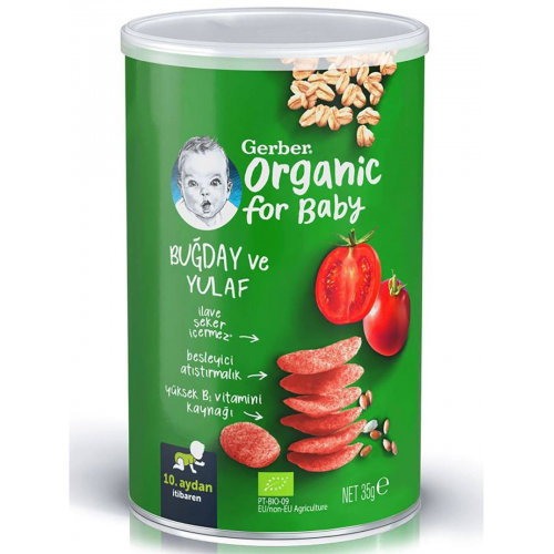 Gerber Organik Buğday Ve Yulaflı Bebek Atıştırmalığı 35 G