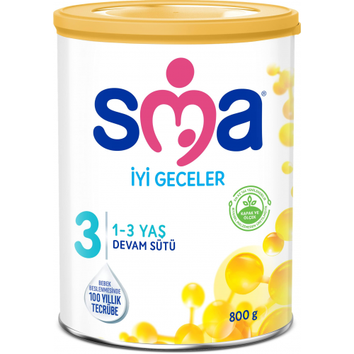 SMA İyi Geceler 3 1-3 Yaş Devam Sütü 800 g