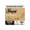 Sleepy Ecologic Ekonomik Paket Bebek Bezi 1 Numara Yenidoğan 64 Adet