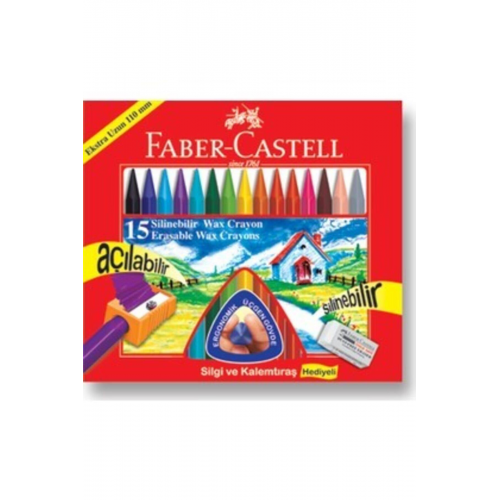 FABER CASTELL SİLİNEBİLİR MUM BOYA 15 RENK