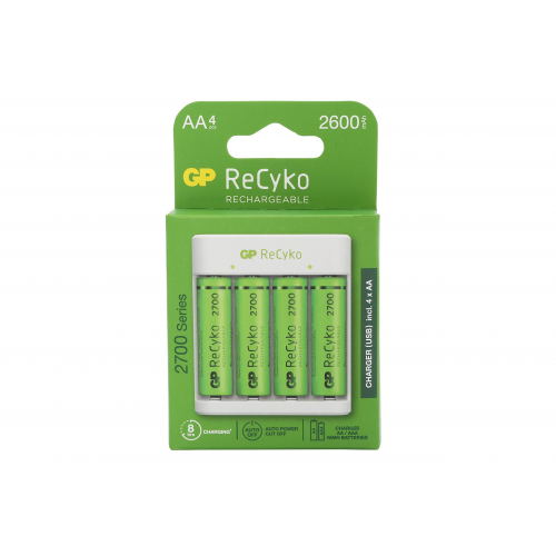 Gp E411 Usb Şarj Cihazı + 4 Adet Aa 2600 Mah Pil