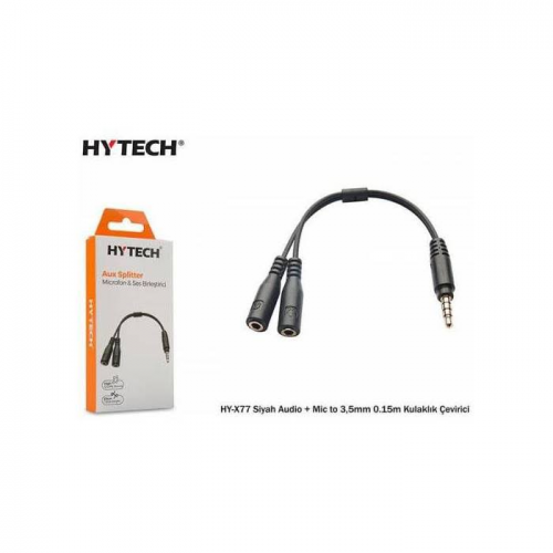 HYTECH HY-X77 SİYAH AUDİO + MİC TO 3,5MM 0.15M KUL