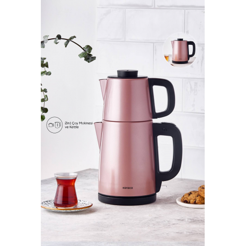 Karaca Tea Break Rosegold Inox Çelik Su Isıtıcı & Çay Makinesi