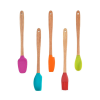 Valletta Indigo 5 Li Renkli Bambu Silikon Spatula Seti Uzun 26Cm