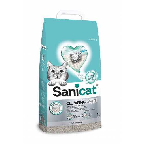 Sanicat Clumping White Oksijen Kontrol Kedi Kumu 8 Lt