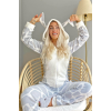 Pijama Evi Gri Dalmaçyalı Desenli Polar Peluş Tulum Kadın Pijama - XL