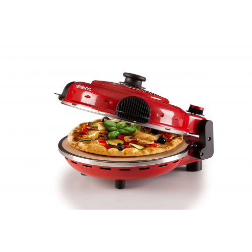 Ariete 4 dakikada 919 pizza, pizza fırını, 400 derece, 4 dakikada pişirilir, ateş taşı 32 cm çap, 1200 Watt, 15 dakikalık zamanlayıcı, kırmızı