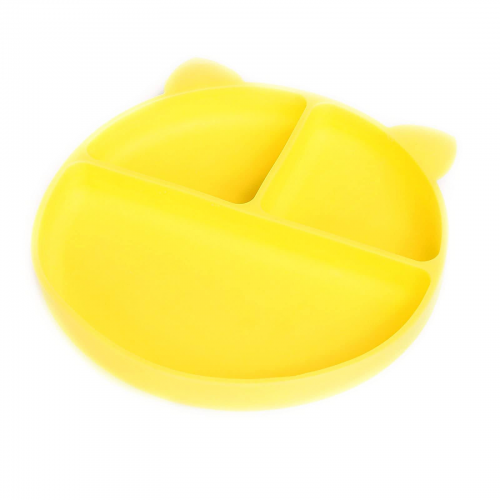 Baby Plus Vakum Tabanli Silikon Tabak- Sunshine Yellow - Sarı