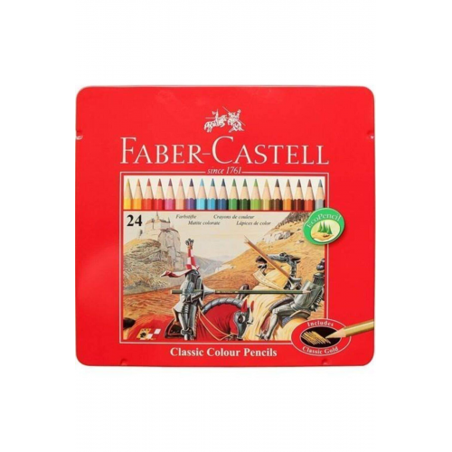 Faber Castell Kuru Boya Kalemi 24 Renk Metal Kutu