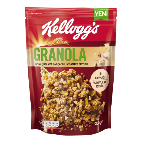 Kellogg's Granola Beyaz Çikolatalı ve Antep Fıstıklı 300 gr